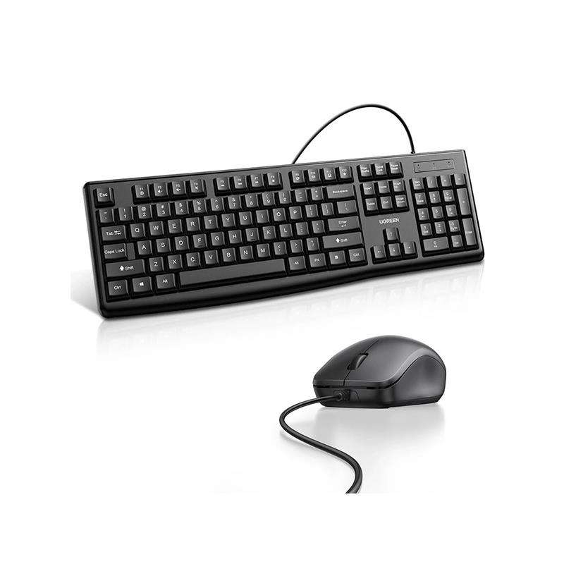 UGreen 90561 Wired USB Membrane Keyboard (KU003) And Mouse (MU007) Desktop Combo With Standard La...