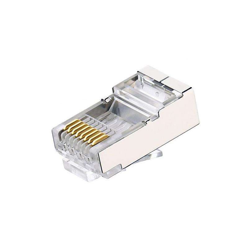 Ugreen 50248 Rj45 Cat6 8P8C Lan Crimp-Type Connector Plugs With Metal Shielded Case And Stp 50 Mi...