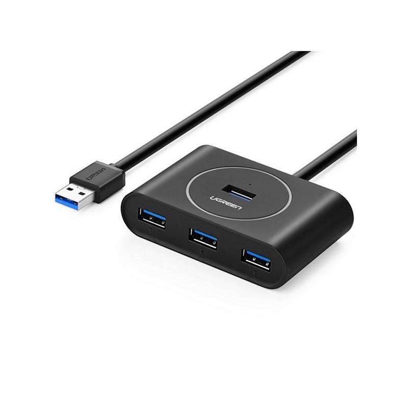 UGreen 20290 USB-A 3.0 Female 4-Port Hub With Optional USB-C Powered Port And Nickle-Plated Conne...