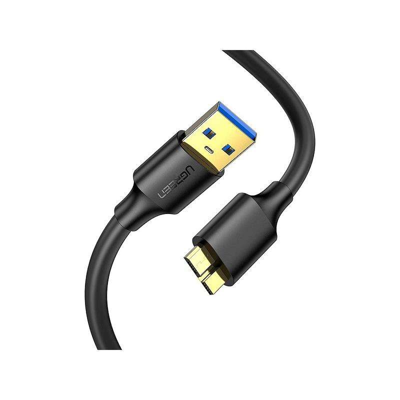UGreen 10843 Micro USB-B 3.0 Male to USB-A 3.0 Male 2m Cable With Gold-Plated Connectors & Suppor...