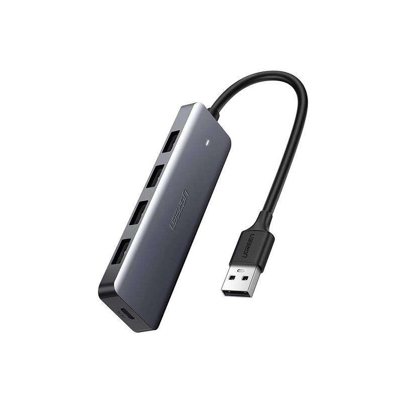 Ugreen 50985 Usb3.0 4Pt Hub W Usb-C Pwr-Gy
