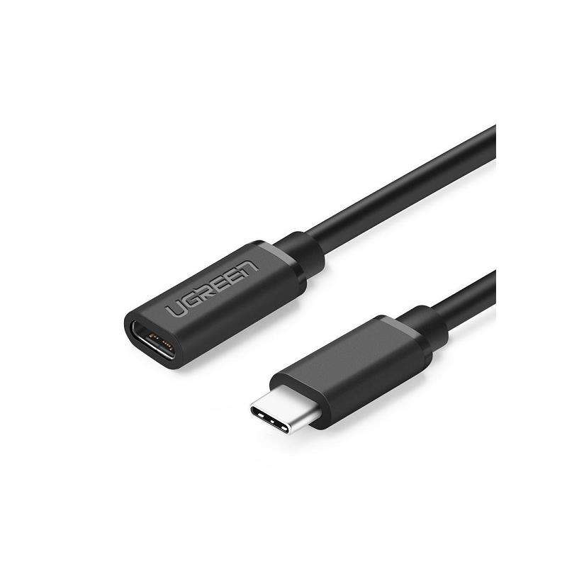 UGreen 40574 USB-C Male to USB-C Female Extension 0.5m Cable with Nickle-Plated Connector and Sup...