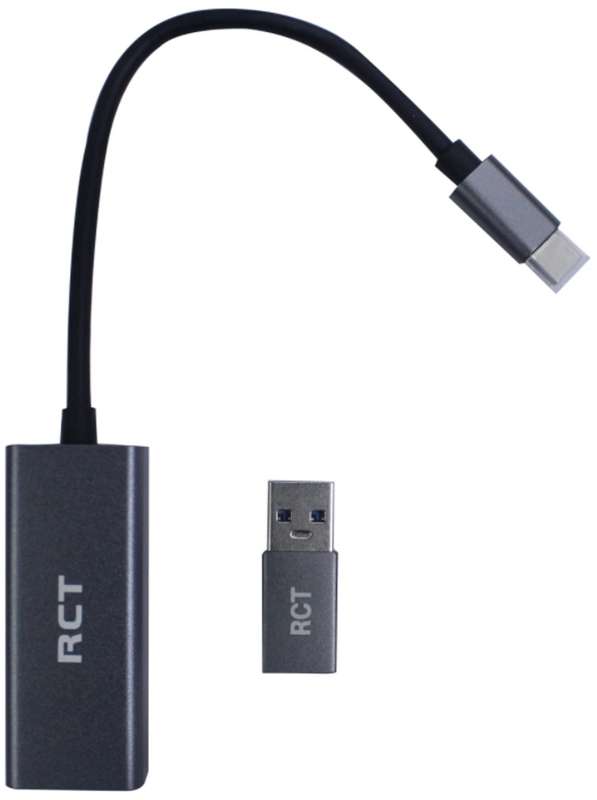 Rct Usb 3.0 Type C To Rj45 Gigabit Ethernet Adaptor With Usb C To A Adaptor