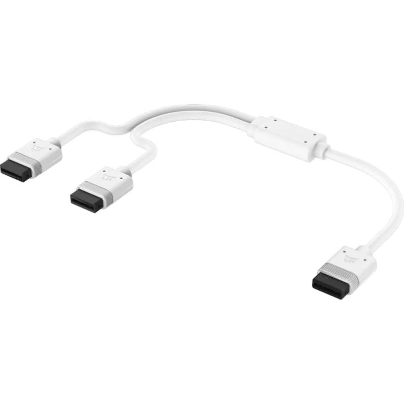 CORSAIR iCUE LINK Cable; 1x 600mm Y-Cable with Straight connectors; White