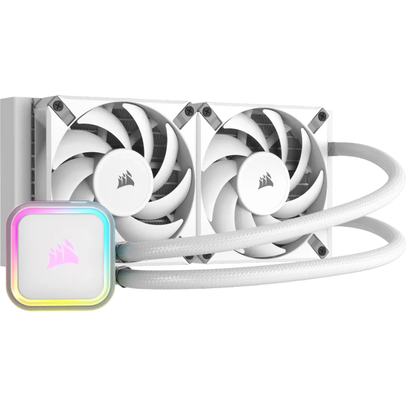 CORSAIR iCUE H100i ELITE RGB 240mm Liquid CPU Cooler - White.