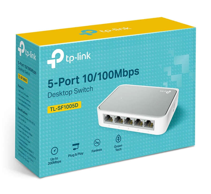 Tp Link Tl Sf1005D 5 Port 10 100Mbps Desktop Switch 1 Year Limited Warranty