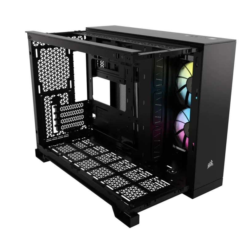 iCUE LINK 2500X RGB Micro ATX Dual Chamber PC Case; Black