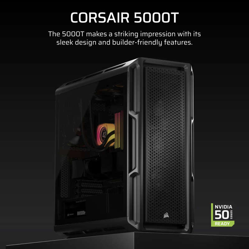 5000T Mid-Tower PC Case; Black