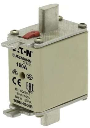 Solarix Eaton Bussman 500V 160A NH00 Ceramic Din Fuse - Basic function Fuse link AC Voltage 500 V...