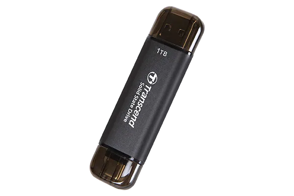 Transcend 1 Tb Esd310C Usb3.2 Type C And A Otg Compact Portable Ssd