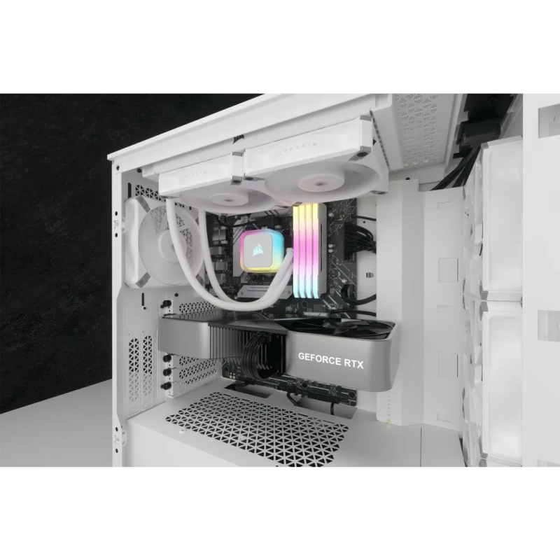 CORSAIR iCUE H100i ELITE RGB 240mm Liquid CPU Cooler - White.