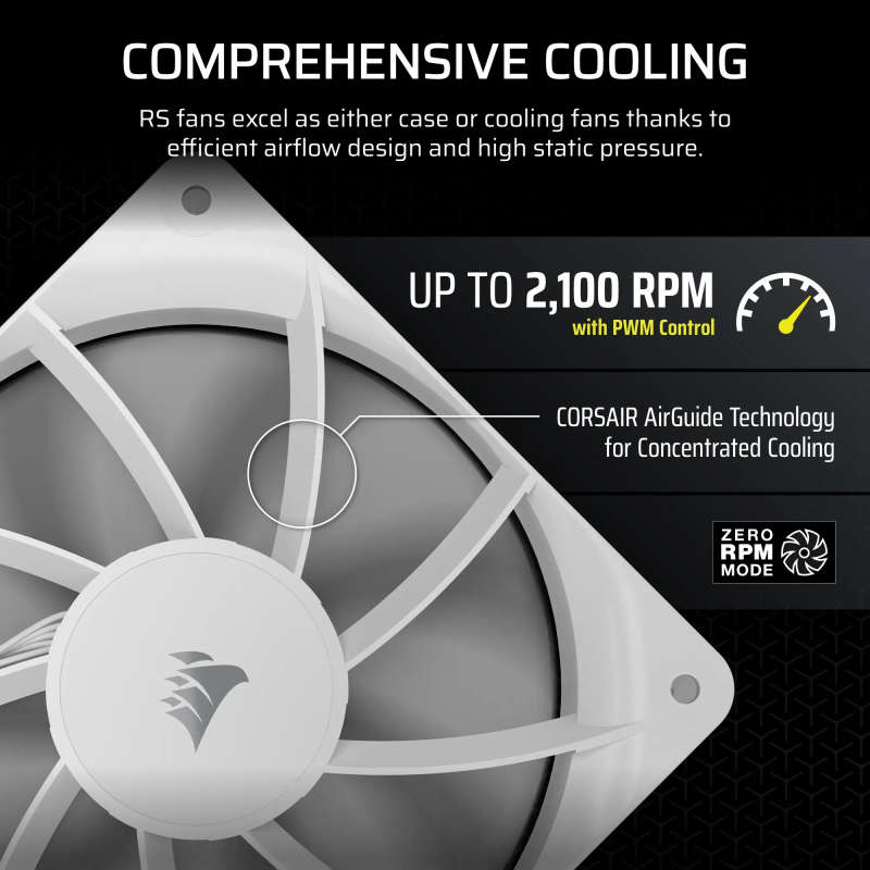 CORSAIR RS120 120mm PWM Fan  White