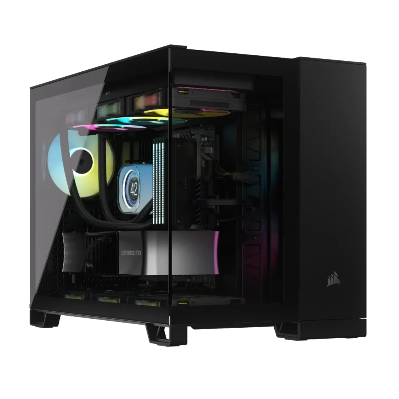 iCUE LINK 2500X RGB Micro ATX Dual Chamber PC Case; Black