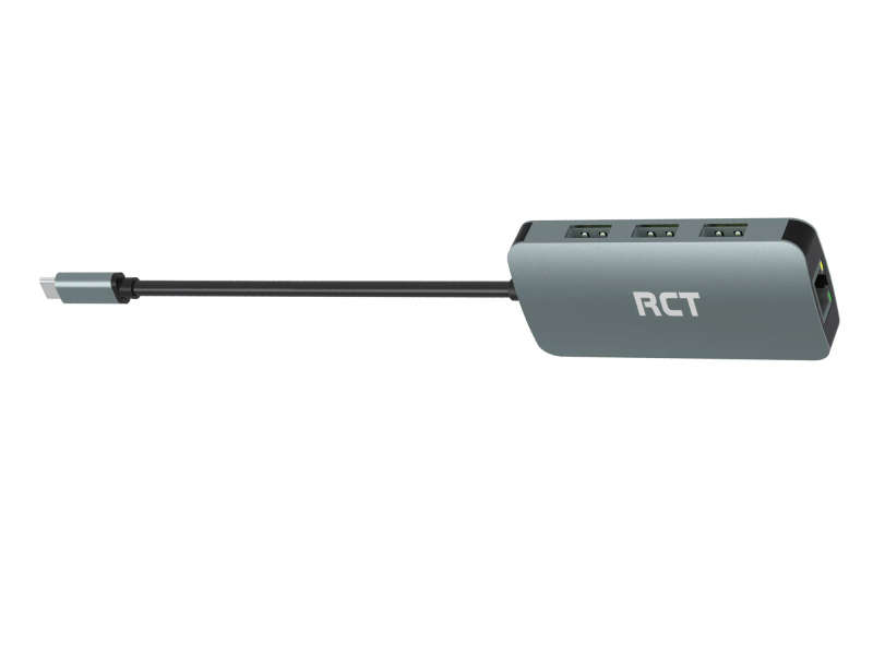Rct Ds-Gn601C Usb Type C 6 In 1 Hub With Hdmi 3 X Usb 3.0 Rj45 And Usb C Power Passthorough