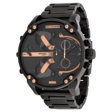 Diesel The Daddies Chronograph Four Time Zone Dial Black Ion-plated Men's Watch