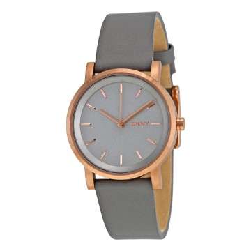 DKNY - Soho Gray Pearlized Dial Gray Leather Strap 34mm Ladies Watch - NY2341