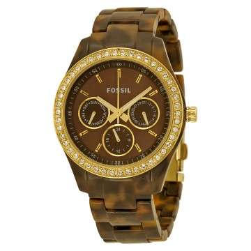Fossil Stella Tortoise Shell Acrylic Ladies Watch