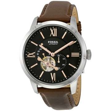 Fossil Townsman Mechanical Black Dial Brown Leather Men's Watch