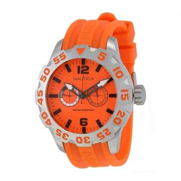 Nautica - BFD 100 Multi-Function Orange Dial Orange Silicone Men's Watch : A16606G