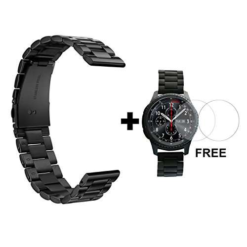 Gear S3 Bands with Screen Protector for Samsung Galaxy Classic and Frontier Smart Watch by GHIJKL (B