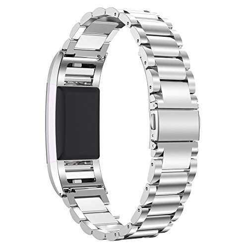 CHC Fitbit Charge 2 Accessory Band, Solid Stainless Steel Bracelet Wristband for Charge 2 Smart Fitn