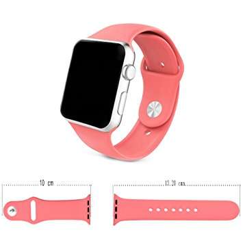 Apple Watch Band ,Soft Silicone Sport Style Iwatch Band Wrap Waterproof,Replacement Bracelet Strap (
