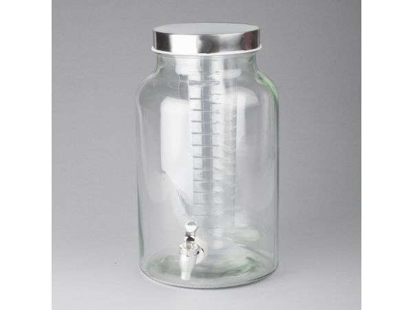 Aqua Homeware Mason Jar Beverage Dispenser with Fruit Infuser, 5.5 Litre - 27522