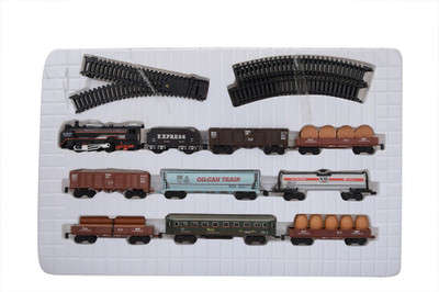Small size RAIL KING Classical Train Toy Set Locomotive with Light Track Battery Operated
