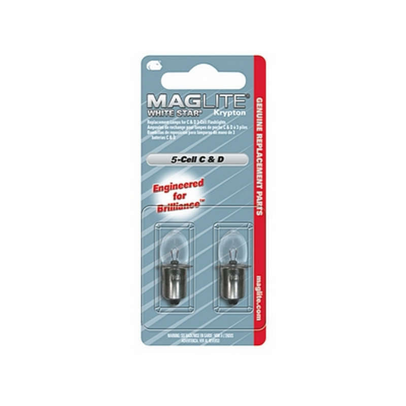 Maglite White Star Lamps 5 Cell (2 Per Card)
