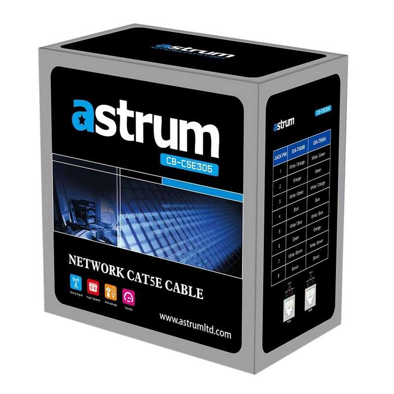 ASTRUM NETWORKING CABLE 100.0M CAT5E ROLL BEIGE