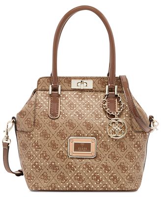 GUESS Logo Remix Turn-Lock Satchel
