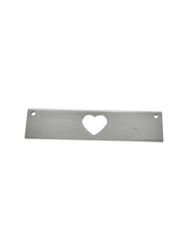 Heart in centre of bar connector, 50mm