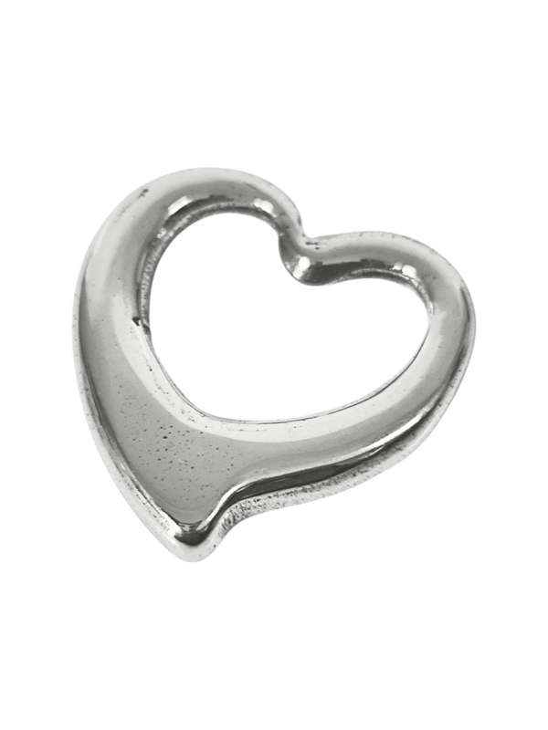 Rounded Heart Pendant in stainless steel, no hole