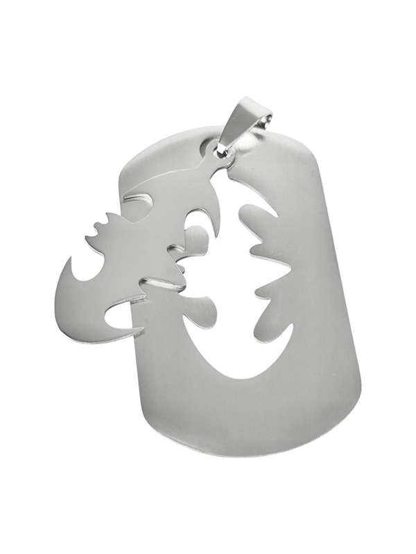 Batman double Pendant in stainless steel, 50 mm