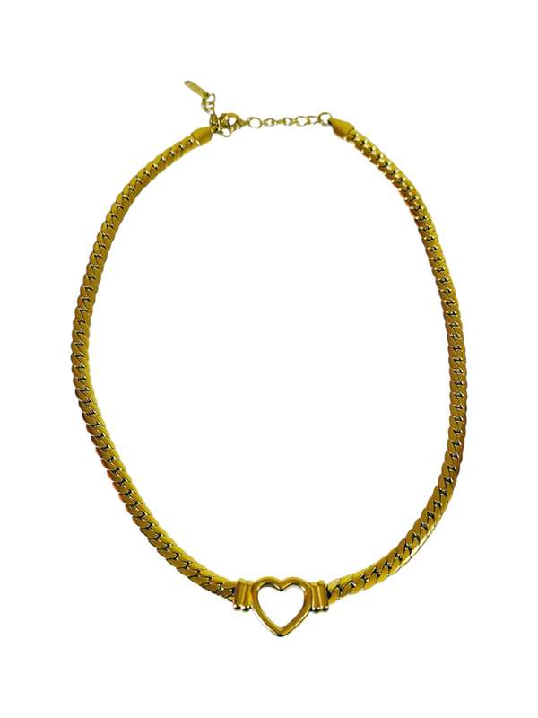 Necklace in Gold stainless steel, 38 cm with extender chain