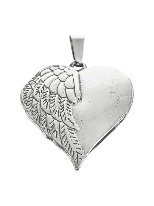 Rounded Heart Pendant in stainless steel, 29mm no bail