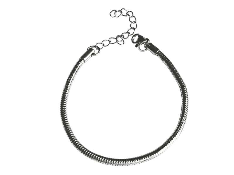 Stainless-steel Snake Chain bracelet, 17cmx3mm w extender chain