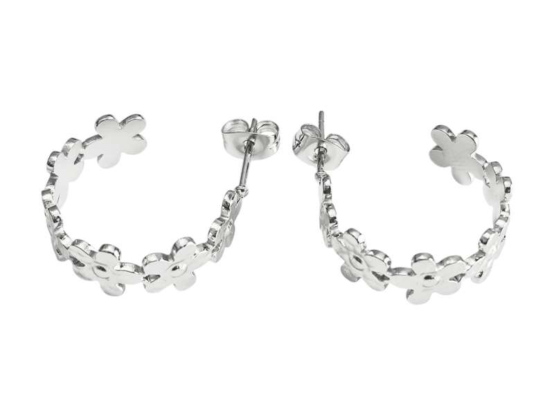 Stainless Steel Daisy Flower Earring, 24mm