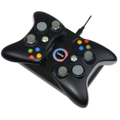ORB Magnetic Induction Charger and Rechargeable Battery Packs for Microsoft Xbox 360 (Black)