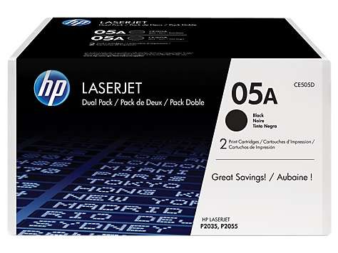 HP 05A 2-pack Black Original LaserJet Toner Cartridges