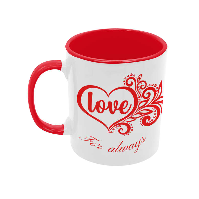 King Love Mug  Romantic Ceramic Coffee Cup with Red Heart Design | Gift from Kids or Partner |...