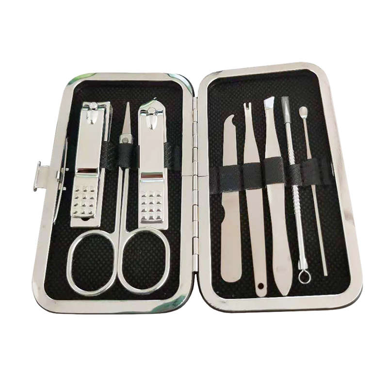 8 In 1 Professional Pedicure Set Nail Clipper Kit - Black