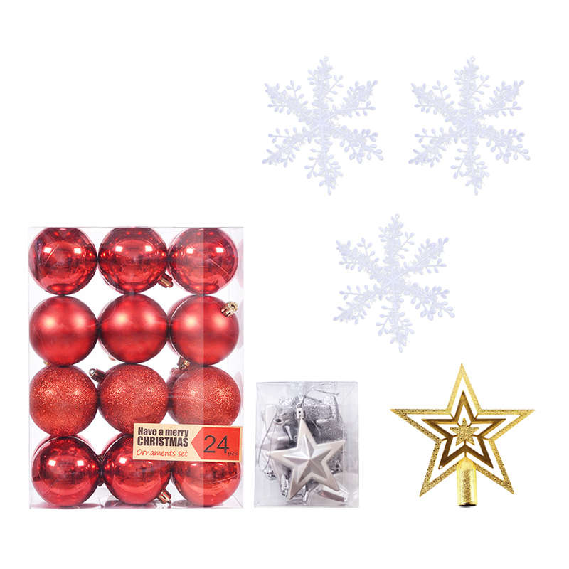 Christmas Balls Ornaments 24pcs 6cm Xmas Tree Decorations - Red