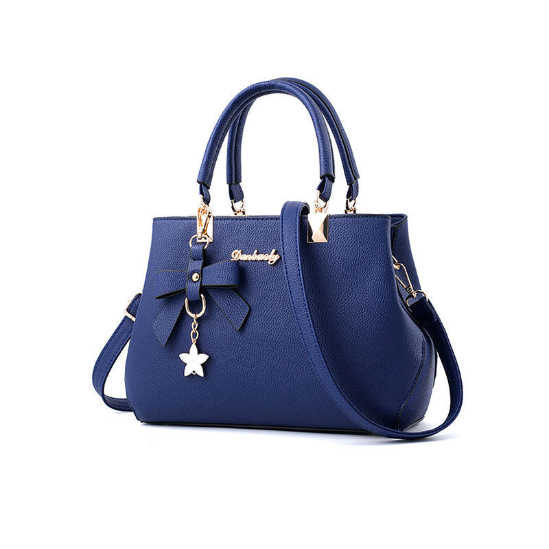 Top Handle Satchel Fashion Tote Handbag - Blue