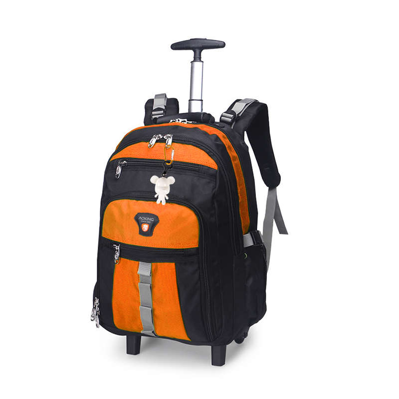 Webuy 22inch Large Trolley Rolling Wheeled Backpack School Bag - Orange