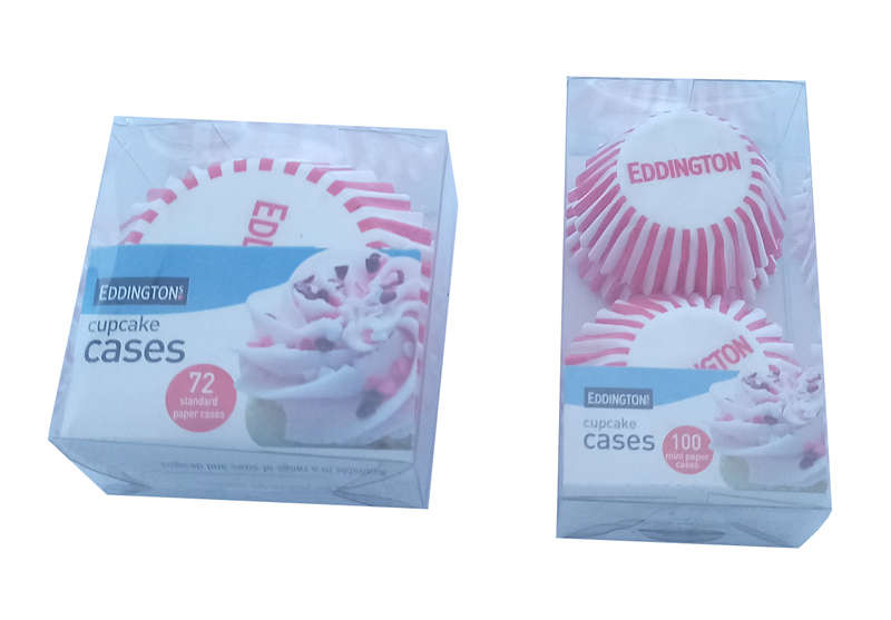 Eddingtons 172x Cupcake Case - 2 sizes 100xS-72xM - White Red Stripes