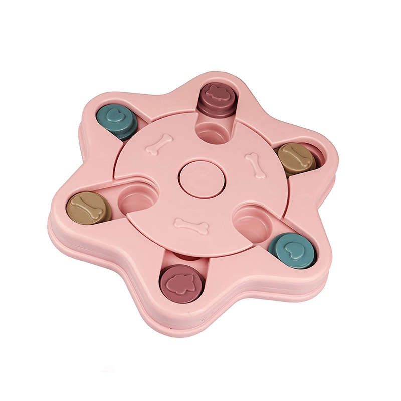 Dogs Training Funny Feeding Hexagonal Puzzle Game Toy - Pink