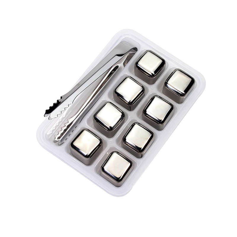 Set of 8 Stainless Steel Ice Cubes For Whiskey Juice