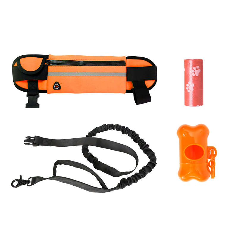Hands-Free Waistbelt With Pet Poop Bag - Orange