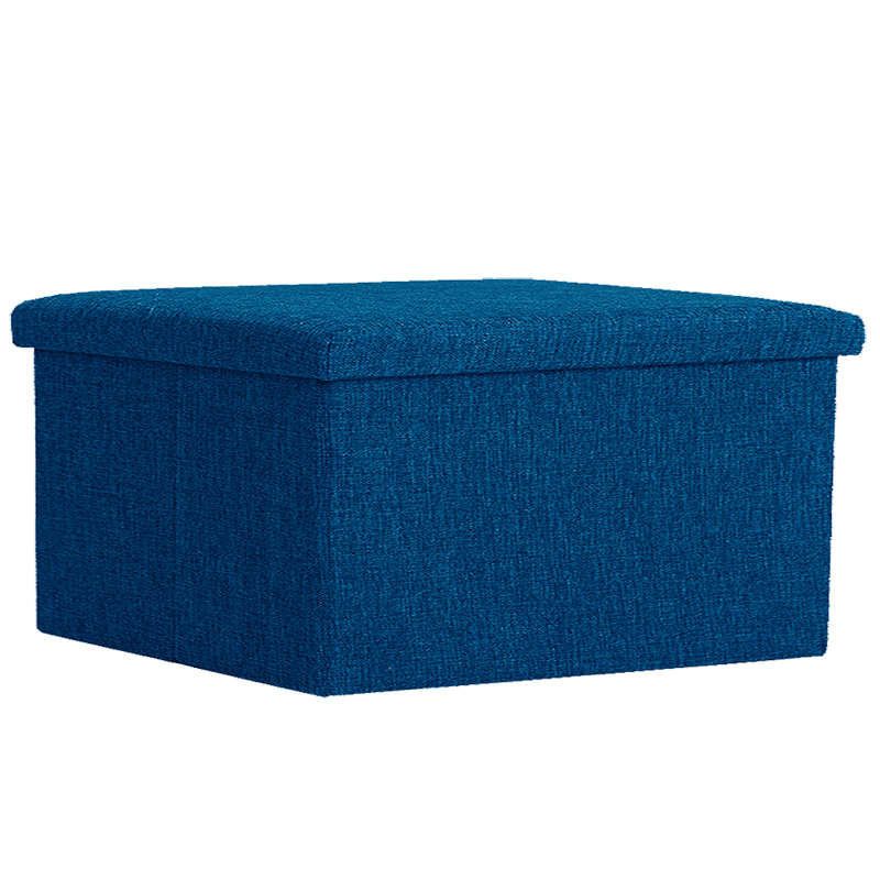 DHAO-Storage Ottoman Cube Linen Storage Box Collapsible Organizer - Blue L